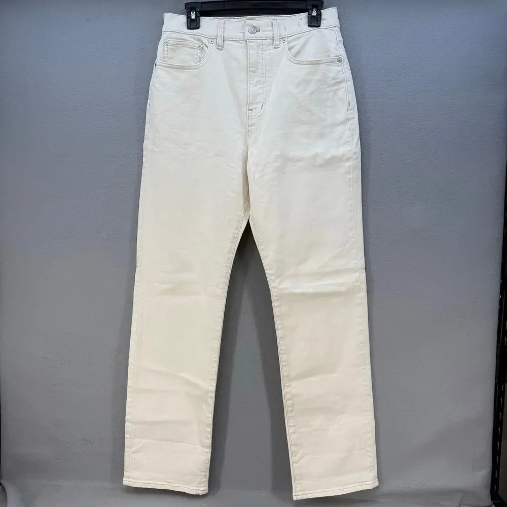 Madewell Jeans Women's 28 (6) Cream 90s Straight Leg High Rise Fit Summer EUC - Picture 1 of 14